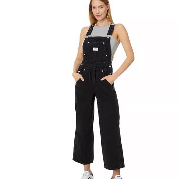 Levi's Women's Black Denim Overalls - Picture 1 of 6